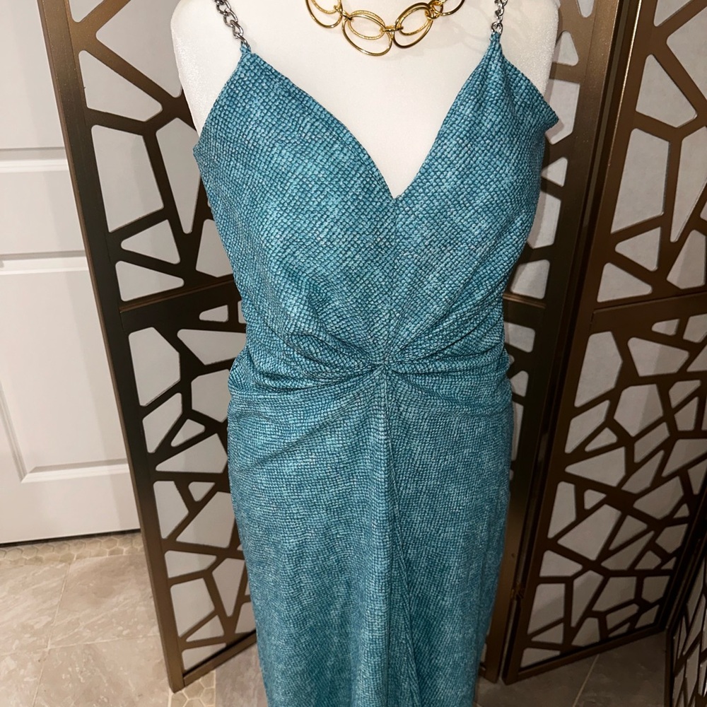 Michael Kors Teal Strapless Dress